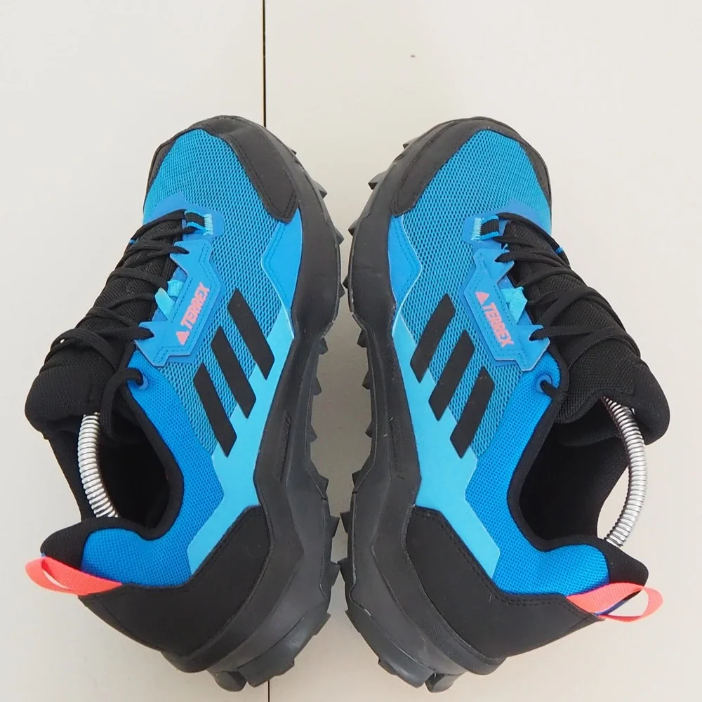 Adidas Terrex Ax4 Mens 9 Primegreen Blue Rush Trail Running Shoes GZ3009 Hiking